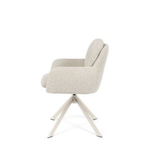 wohnli-moebel-suche-M26099716-1 Beige Drehstuhl mit beigen Beinen 56x85x59cm Stoff Beige Koketto Home Möbel Esszimmermöbel Stühle