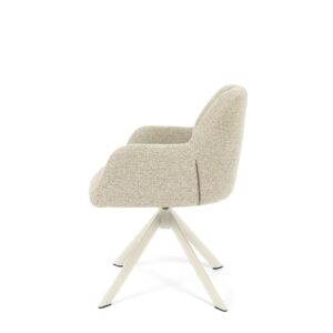 wohnli-moebel-suche-M26099719-1 Beiger Drehstuhl mit beigen Beinen 55x81x58cm Stoff Beige Koketto Home Möbel Esszimmermöbel Stühle