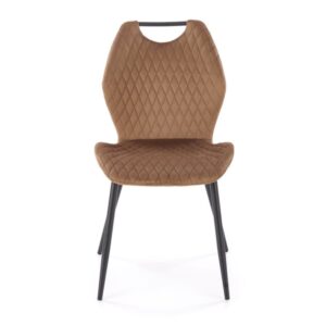 Esszimmerstuhl aus beigem Samt 54x84x47cm Samt Beige MSO Möbel Esszimmermöbel Stühle