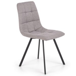 wohnli-moebel-suche-M26099741 Wohnli Möbelsuche - Esszimmerstuhl aus grauem Stoff und schwarzen Metallbeinen