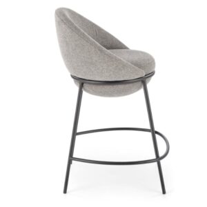 Designer-Barhocker aus grauem Stoff 57x90x53cm Stoff Grau MSO Möbel Wohnzimmermöbel Hocker