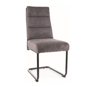 wohnli-moebel-suche-M26099755 Wohnli Möbelsuche - Designerstuhl aus dunkelgrauem Stoff mit schwarzem Metallgestell