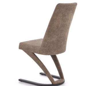 wohnli-moebel-suche-M26099765-1 Designerstuhl aus braunem Öko-Leder mit schwarzem Stahlgestell 61x98x46cm Leder Braun MSO Möbel Esszimmermöbel Stühle