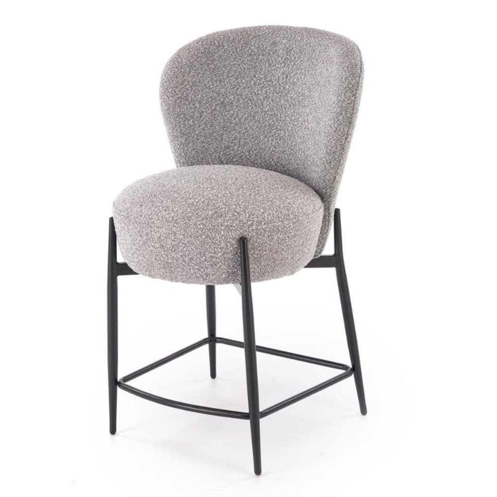 wohnli-moebel-suche-M26099772 Wohnli Möbelsuche - Designer-Barstuhl aus grauem Stoff mit schwarzen Metallbeinen