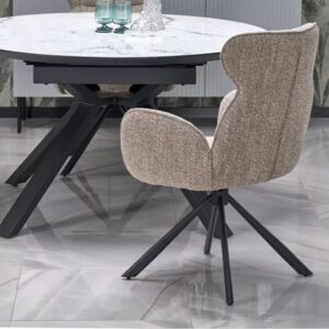 wohnli-moebel-suche-M26099795-1 Beigefarbener Stoffstuhl – 180° drehbar 64x93x52cm Stoff Beige MSO Möbel Esszimmermöbel Stühle