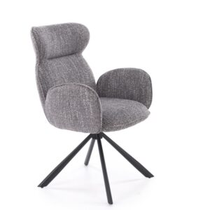 wohnli-moebel-suche-M26099801-1 Drehstuhl aus grauem Stoff mit Armlehnen 64x93x52cm Stoff Grau MSO Möbel Esszimmermöbel Stühle