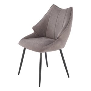 wohnli-moebel-suche-M26099804 Wohnli Möbelsuche - Designerstuhl aus grauem Stoff mit schwarzen Metallbeinen