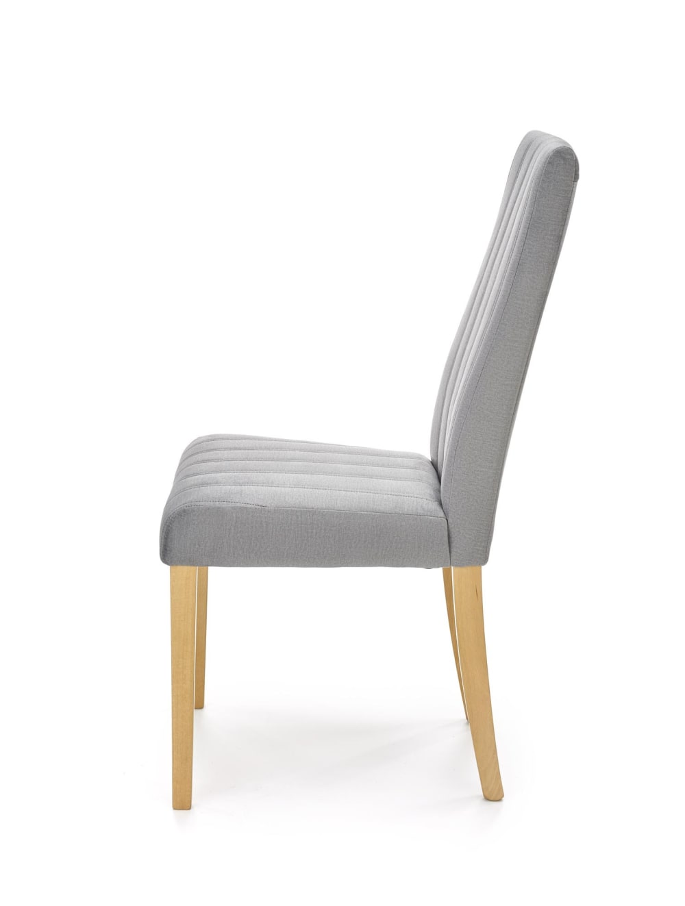 Gesteppter Stuhl aus grauem Samt mit Beinen aus Massivholz 59x99x47cm Samt Grau MSO Möbel Esszimmermöbel Stühle