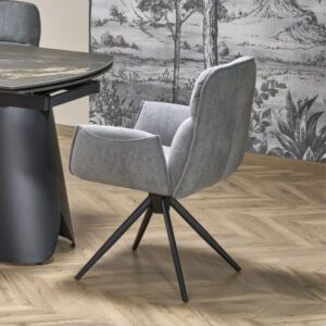 wohnli-moebel-suche-M26099831-1 Drehstuhl aus grauem Stoff und schwarzem Metallgestell 60x88x60cm Stoff Grau MSO Möbel Esszimmermöbel Stühle