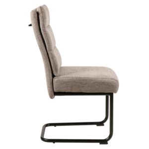 wohnli-moebel-suche-M26099841-1 Designerstuhl aus beigem Stoff mit schwarzem Metallgestell 50x97x44cm Stoff Beige MSO Möbel Esszimmermöbel Stühle
