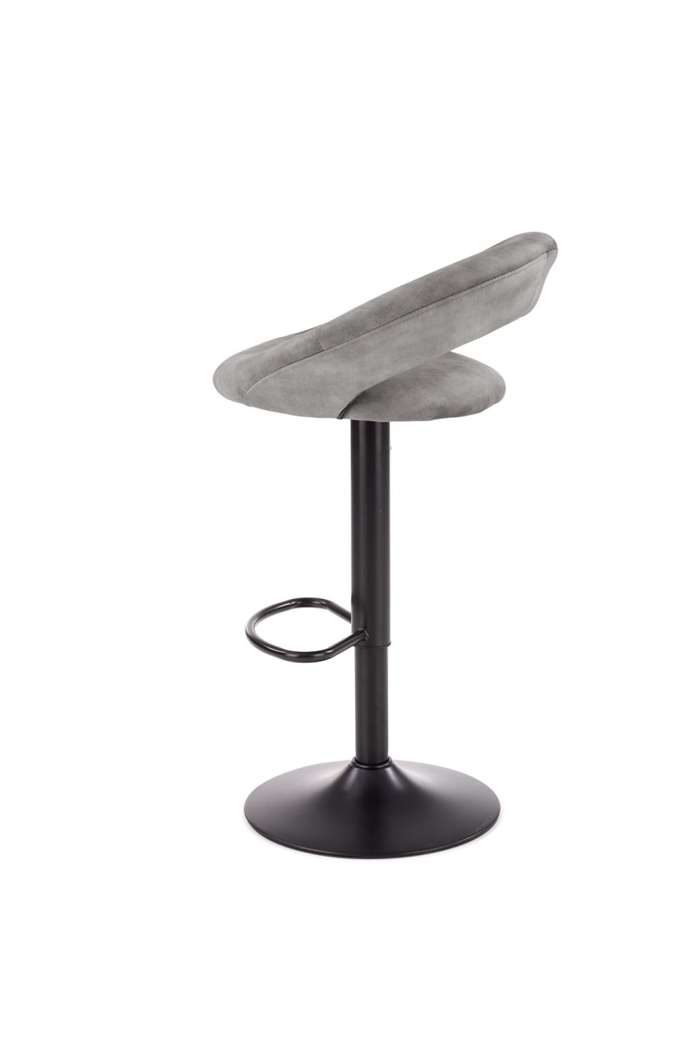 Barhocker aus grauem Samt mit schwarzer Metallstruktur 48x78x53cm Samt Grau MSO Möbel Wohnzimmermöbel Hocker