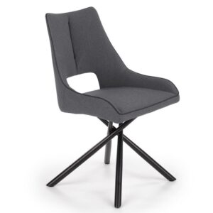 wohnli-moebel-suche-M26099858 Wohnli Möbelsuche - Designerstuhl mit grauem Stoffsitz und schwarzem Metallgestell