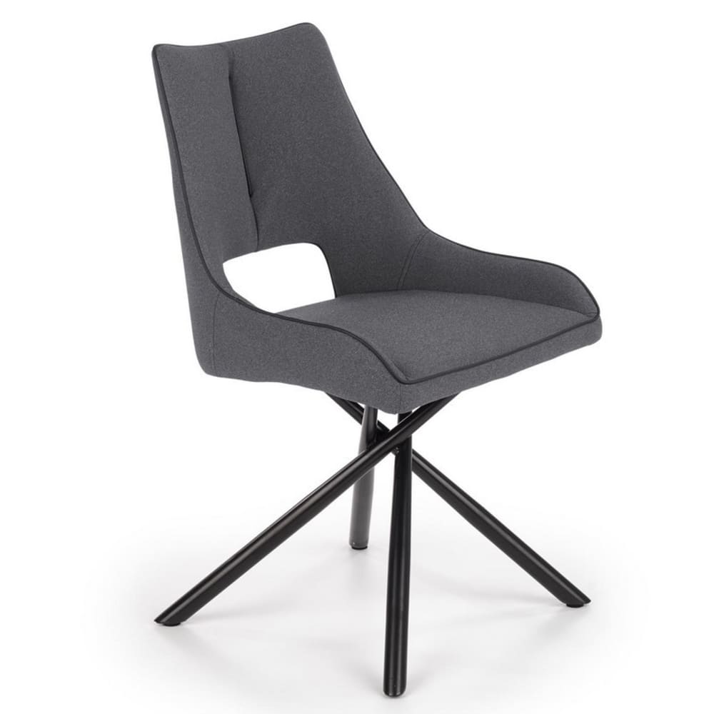 wohnli-moebel-suche-M26099858 Wohnli Möbelsuche - Designerstuhl mit grauem Stoffsitz und schwarzem Metallgestell