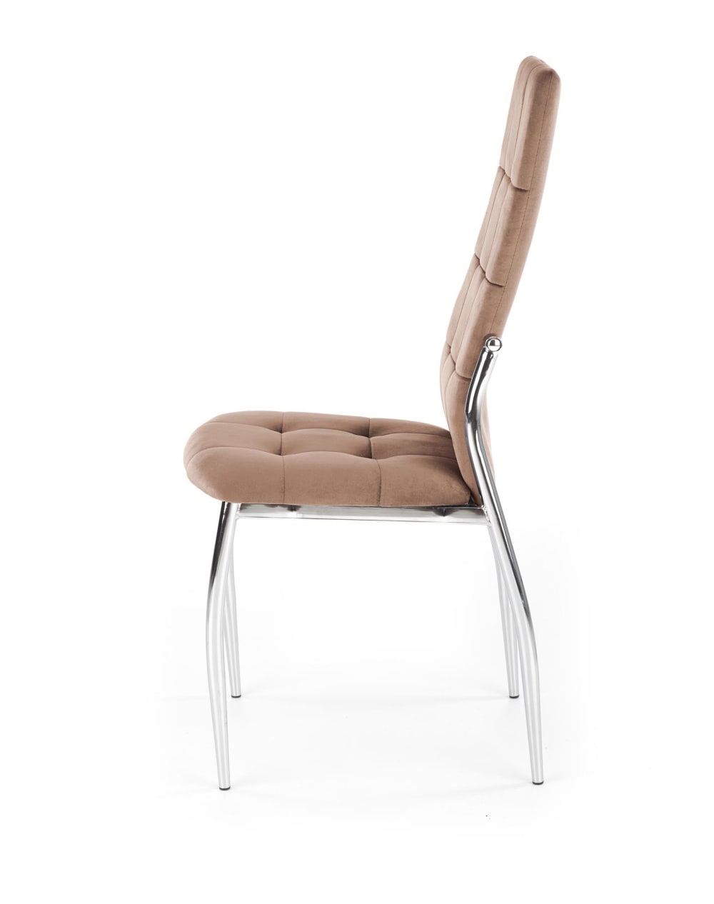 Esszimmerstuhl aus beigem Samt mit Metallbeinen 54x101x43cm Samt Beige MSO Möbel Esszimmermöbel Stühle