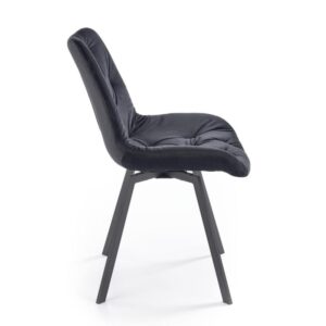 wohnli-moebel-suche-M26099869-1 Designer-Stuhl aus Metall und schwarzem Samt mit Polsterung 63x86x54cm Samt Schwarz MSO Möbel Esszimmermöbel Stühle