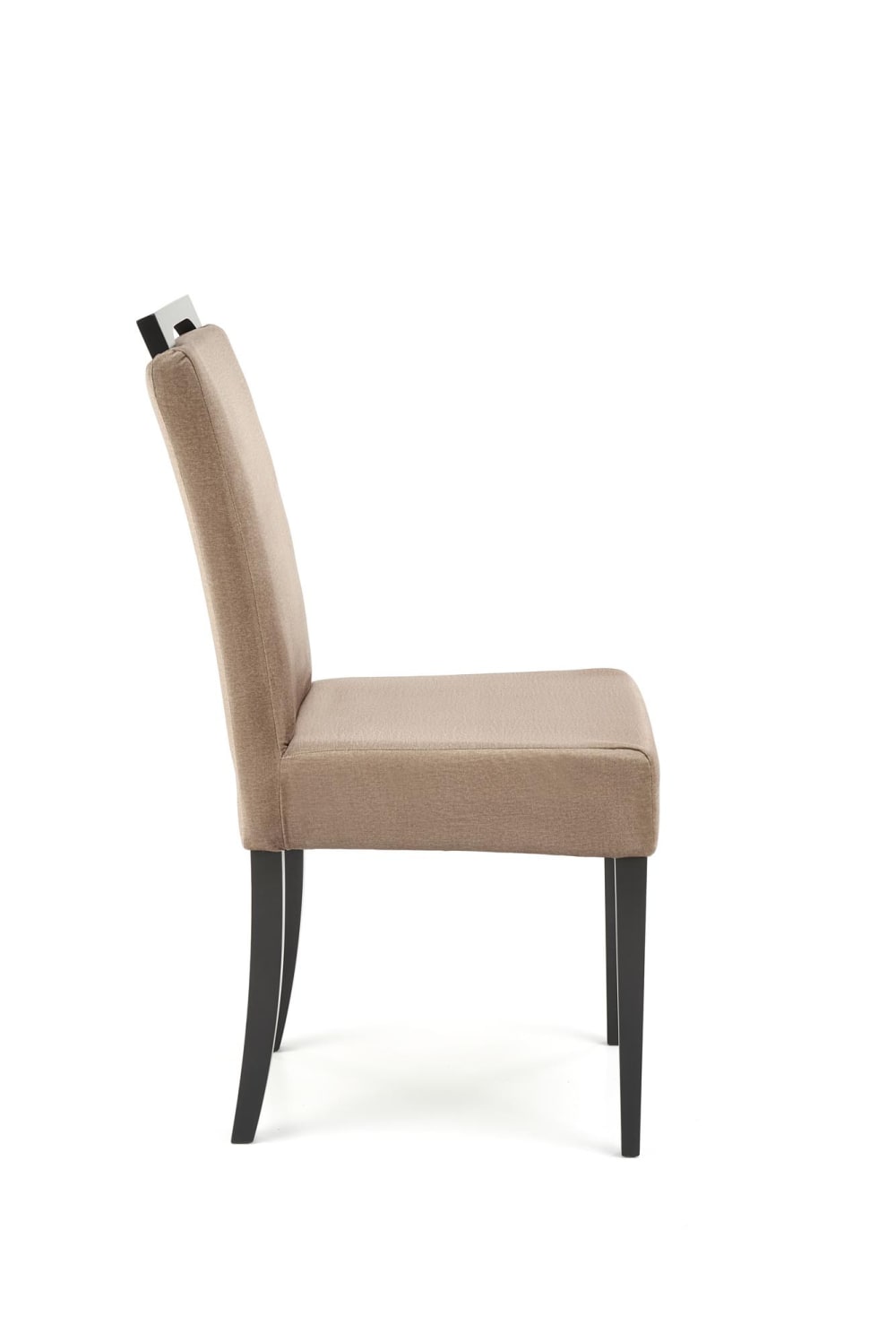 Esszimmerstuhl aus beigem Samt mit schwarzen Beinen aus Massivholz 58x97x42cm Holz Beige MSO Möbel Esszimmermöbel Stühle