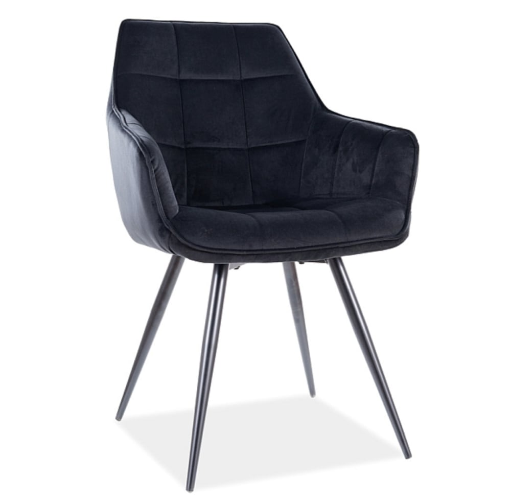 wohnli-moebel-suche-M26099890 Wohnli Möbelsuche - Designerstuhl aus Metall und schwarzem Samt