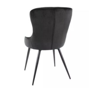 wohnli-moebel-suche-M26099910-1 Designerstuhl aus Metall und schwarzem Samt 45x91x52cm Samt Schwarz MSO Möbel Esszimmermöbel Stühle