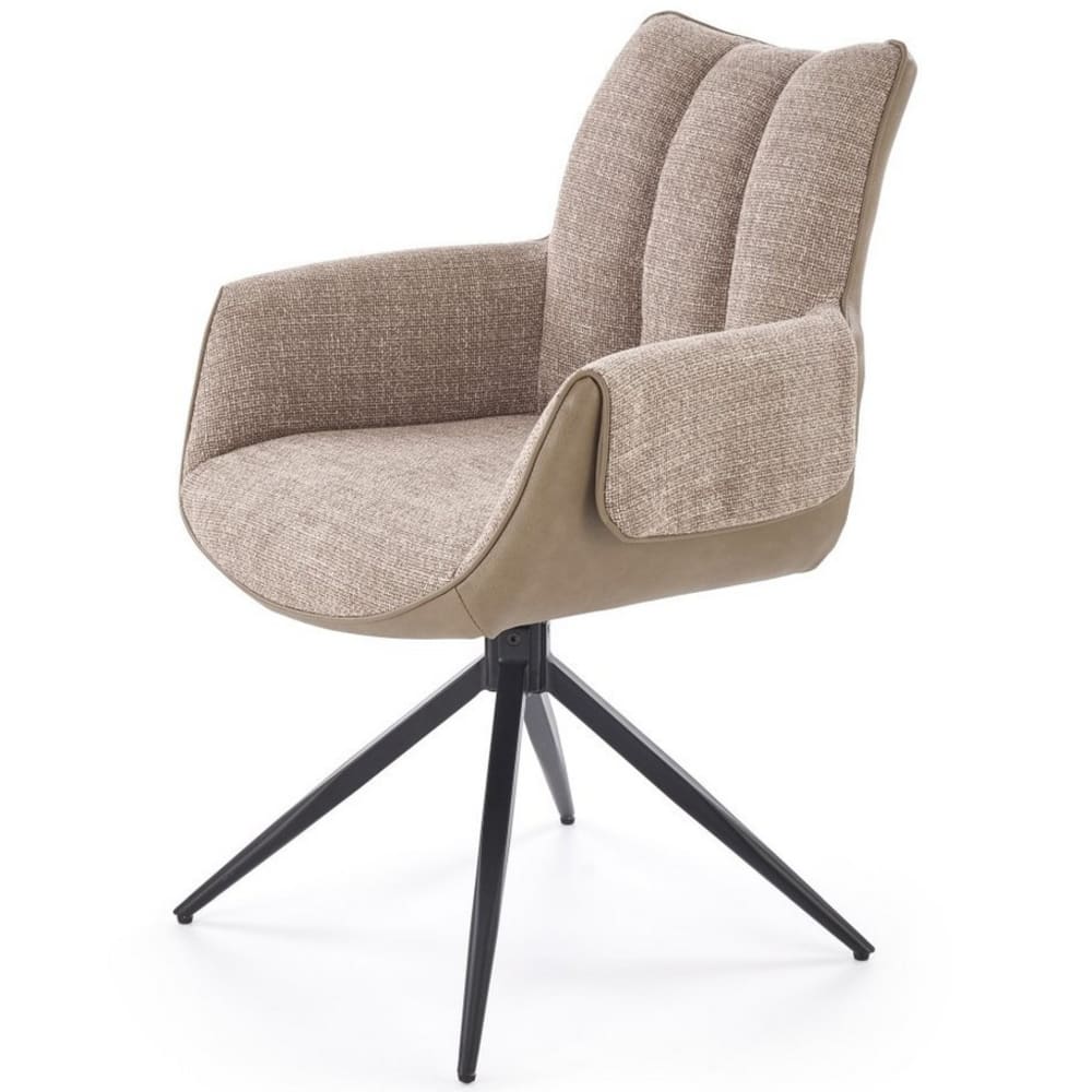 wohnli-moebel-suche-M26099915 Wohnli Möbelsuche - Designer-Drehstuhl aus Kunstleder und braunem Stoff
