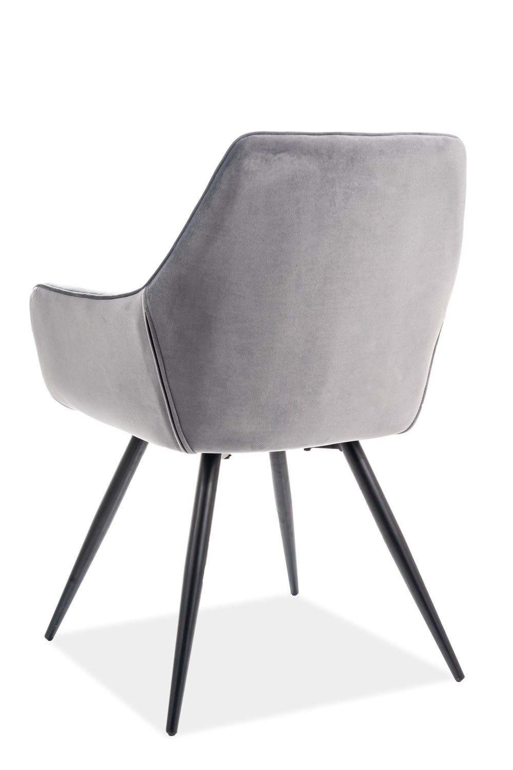 Designerstuhl aus grauem Samt 43x82x59cm Samt Grau MSO Möbel Esszimmermöbel Stühle