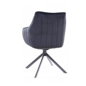 wohnli-moebel-suche-M26099949-1 Drehstuhl aus schwarzem Samt und schwarzem Metall 44x86x61cm Samt Schwarz MSO Möbel Esszimmermöbel Stühle