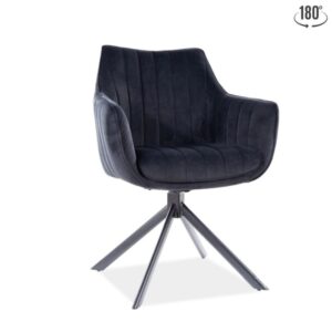 wohnli-moebel-suche-M26099949 Wohnli Möbelsuche - Drehstuhl aus schwarzem Samt und schwarzem Metall