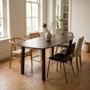 wohnli-moebel-suche-M26100029-1 Esszimmertisch Dänisch Oval Walnuss - 200x100x76cm - Leone 200x76x100cm Holz Braun Giga Meubel Möbel