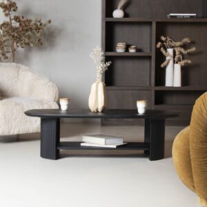 wohnli-moebel-suche-M26100066-1 Couchtisch Oval Schwarz Holz 130x70x38cm 130x38x70cm Holz Schwarz Giga Meubel Möbel Wohnzimmermöbel Couchtische