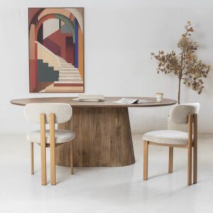 wohnli-moebel-suche-M26100084-1 Esstisch Oval Natur Holz 160x100x76cm - Salvador 160x76x100cm Holz Braun Giga Meubel Möbel Esszimmermöbel Esstische