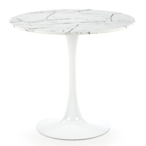 wohnli-moebel-suche-M26100609 Wohnli Möbelsuche - Runder Tisch mit Platte in Marmoroptik und Metallbein – weiß 80 cm