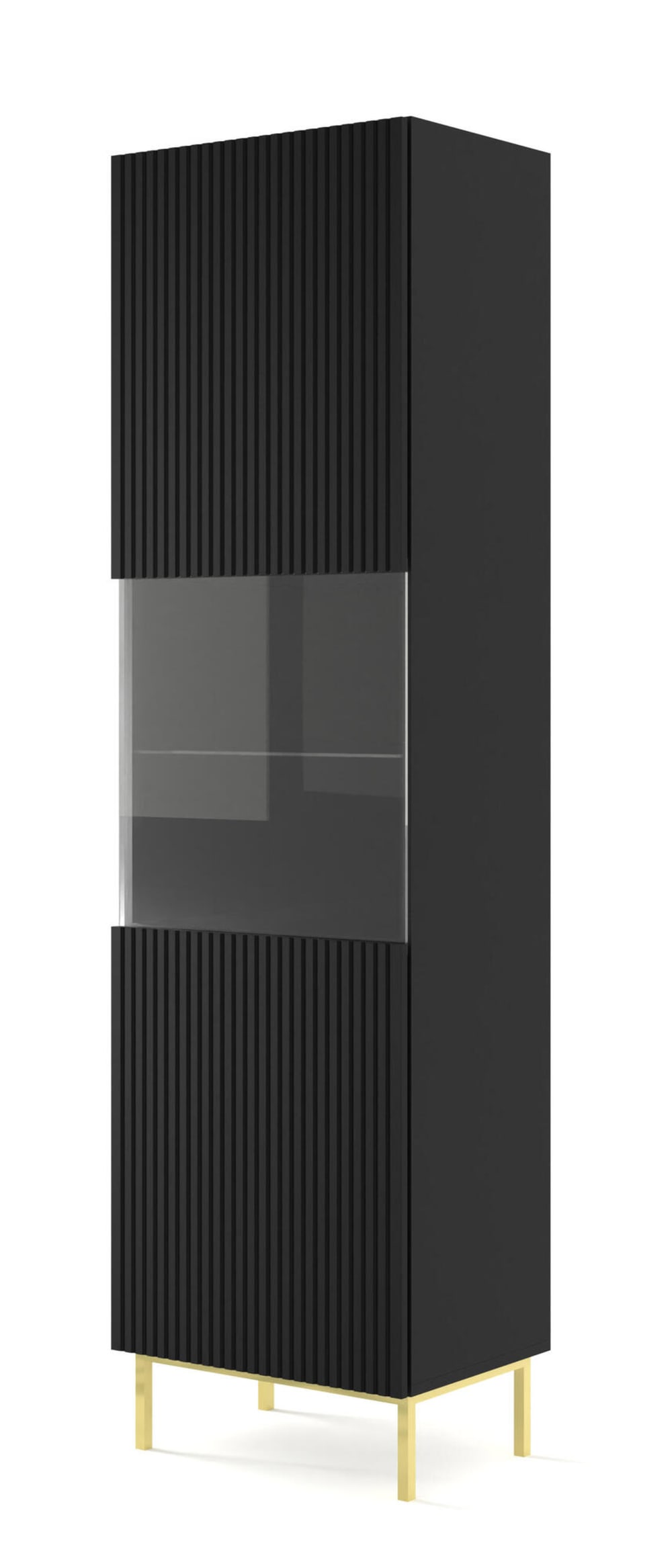 wohnli-moebel-suche-M26104213 Wohnli Möbelsuche - Vitrine Schwarz Gold 60 x 42 x 217 cm