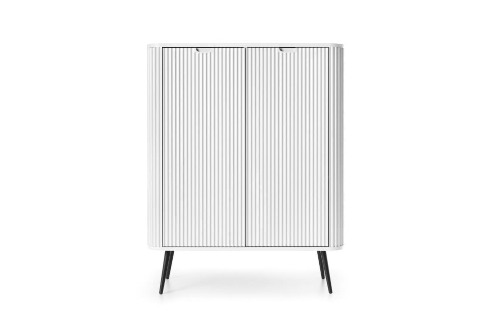 Sideboard Weiß Schwarz 103 x 39 x 129 cm 39x129x103cm Spanplatte Weiß Furnlux Möbel Esszimmermöbel Sideboards, Highboards & niedrige Anrichten