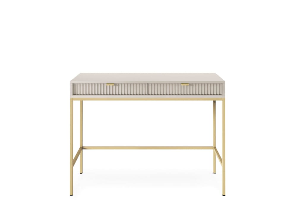 Konsolentisch Beige Gold 104 x 50 x 77 cm 50x77x104cm Spanplatte Beige Furnlux Möbel Wohnzimmermöbel Konsolentische