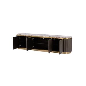 TV-Lowboard Dunkelgrau 200 x 40 x 50 cm 40x50x200cm Spanplatte Grau Furnlux Möbel Wohnzimmermöbel TV-Möbel