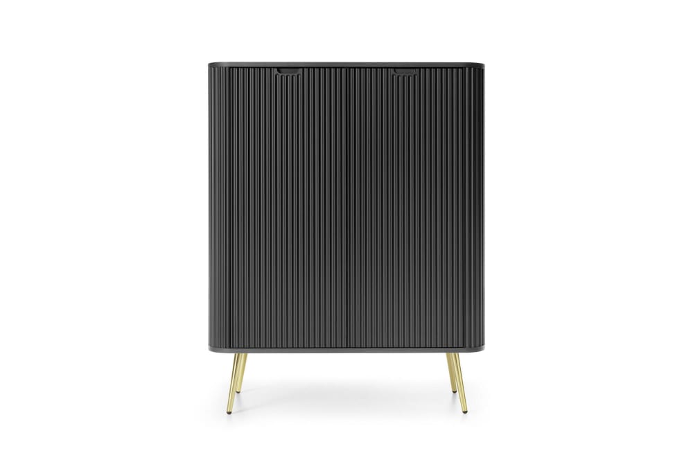 Sideboard Schwarz Gold 103 x 39 x 129 cm 39x129x103cm Spanplatte Schwarz Furnlux Möbel Esszimmermöbel Sideboards, Highboards & niedrige Anrichten