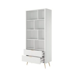 wohnli-moebel-suche-M26104265-1 Vitrine Weiß 88 x 38 x 194 cm 38x194x88cm Spanplatte Weiß Furnlux Möbel Esszimmermöbel Vitrine und Vitrinenschrank