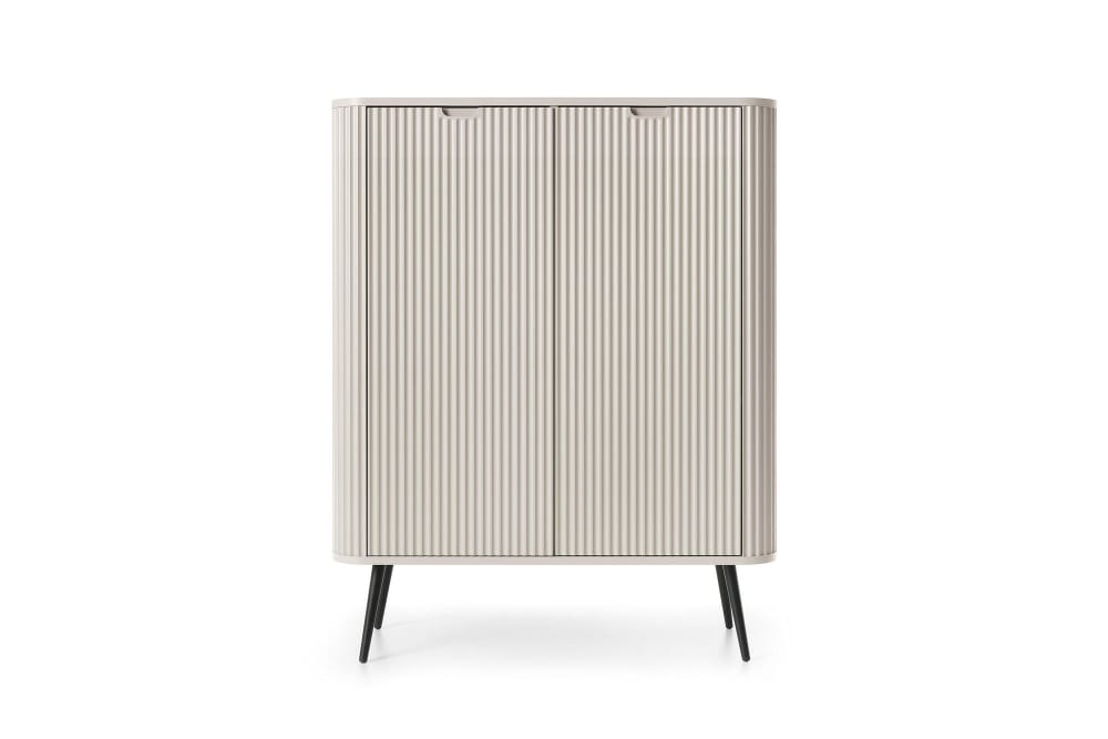 Sideboard Beige Schwarz 103 x 39 x 129 cm 39x129x103cm Spanplatte Beige Furnlux Möbel Esszimmermöbel Sideboards, Highboards & niedrige Anrichten