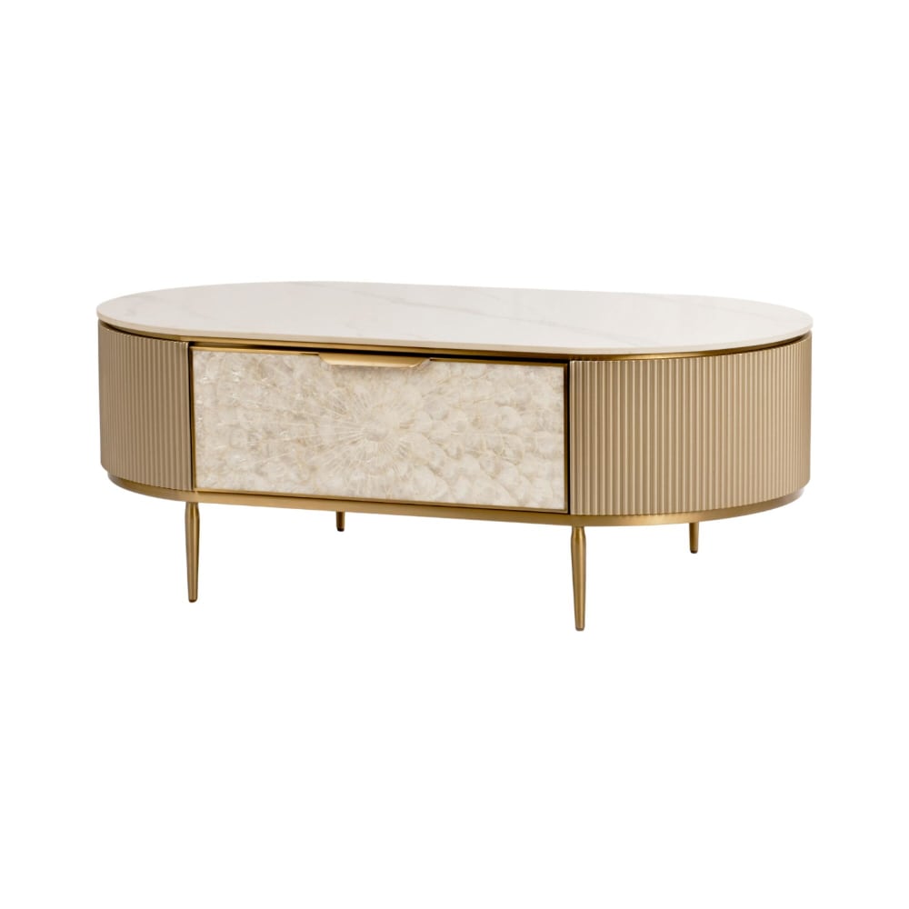Wohnli Möbelsuche - Couchtisch Gold 122 x 71 x 45 cm