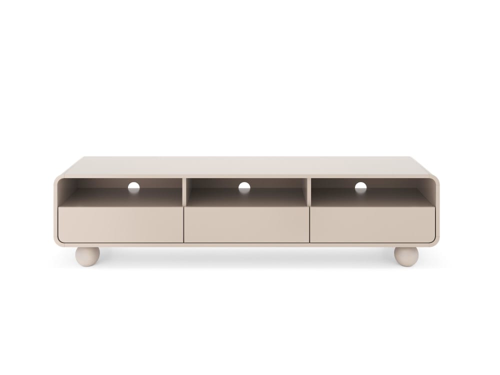 TV-Lowboard Beige 180 x 39 x 44 cm 39x44x180cm Spanplatte Beige Furnlux Möbel Wohnzimmermöbel TV-Möbel