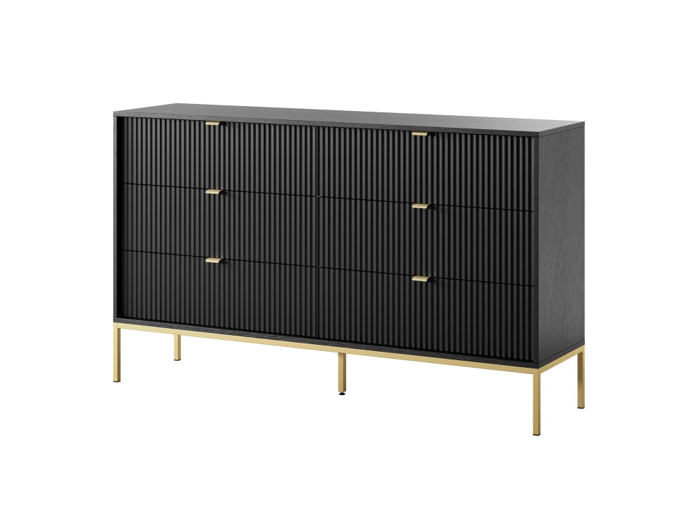 wohnli-moebel-suche-M26104347 Wohnli Möbelsuche - Kommode Schwarz Gold 154 x 39 x 91 cm