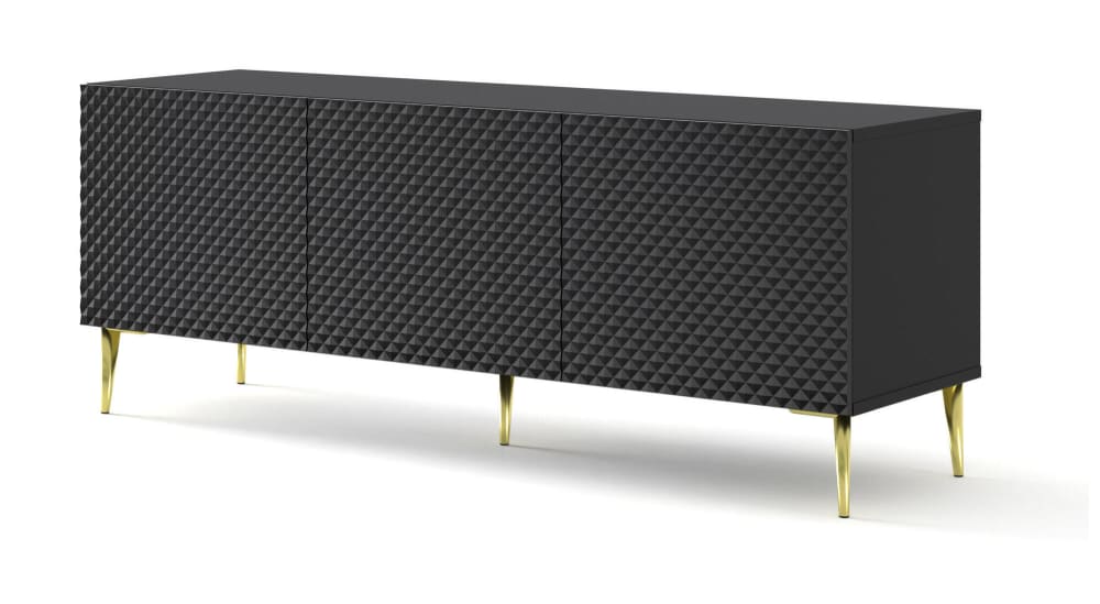 Wohnli Möbelsuche - TV-Lowboard Schwarz Gold 150 x 42 x 56 cm