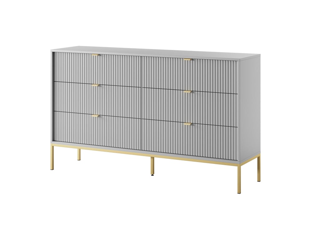 Wohnli Möbelsuche - Kommode Grau Gold 154 x 39 x 91 cm