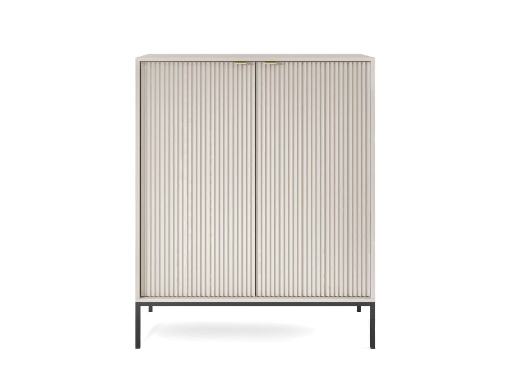 Sideboard Beige Schwarz 104 x 39 x 125 cm 39x125x104cm Spanplatte Beige Furnlux Möbel Esszimmermöbel Sideboards, Highboards & niedrige Anrichten