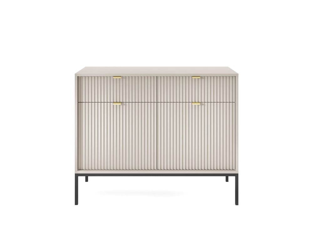 Sideboard Beige Schwarz 104 x 39 x 83 cm 39x83x104cm Spanplatte Beige Furnlux Möbel Esszimmermöbel Sideboards, Highboards & niedrige Anrichten