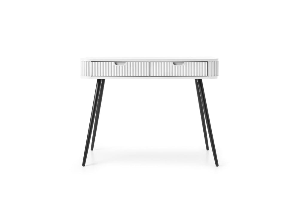 Konsolentisch Weiß Schwarz 103 x 49 x 80 cm 49x80x103cm Spanplatte Weiß Furnlux Möbel Wohnzimmermöbel Konsolentische
