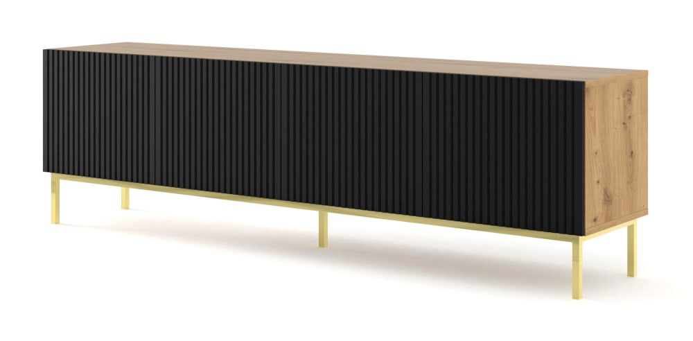 wohnli-moebel-suche-M26104431 Wohnli Möbelsuche - TV-Lowboard Beige Schwarz Gold 200 x 42 x 58 cm