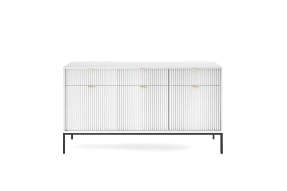 Sideboard Weiß 154 x 39 x 83 cm 39x83x154cm Spanplatte Weiß Furnlux Möbel Esszimmermöbel Sideboards, Highboards & niedrige Anrichten