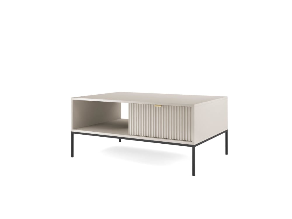Wohnli Möbelsuche - Couchtisch Beige Schwarz 104 x 68 x 48 cm