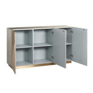 wohnli-moebel-suche-M26104461-1 Sideboard Gold 150 x 40 x 86 cm 40x86x150cm Spanplatte Gold Furnlux Möbel Esszimmermöbel Sideboards, Highboards & niedrige Anrichten