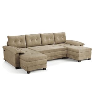 wohnli-moebel-suche-M26104605 Wohnli Möbelsuche - Modulares 4-Sitzer-Ecksofa mit Schlaffunktion aus Chenille